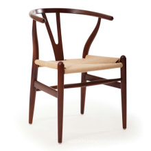 Classic design Wegner CH24 Wishbone Chair Y-Chair ash solid wood frame woven paper cord PU leather cushion dining chair